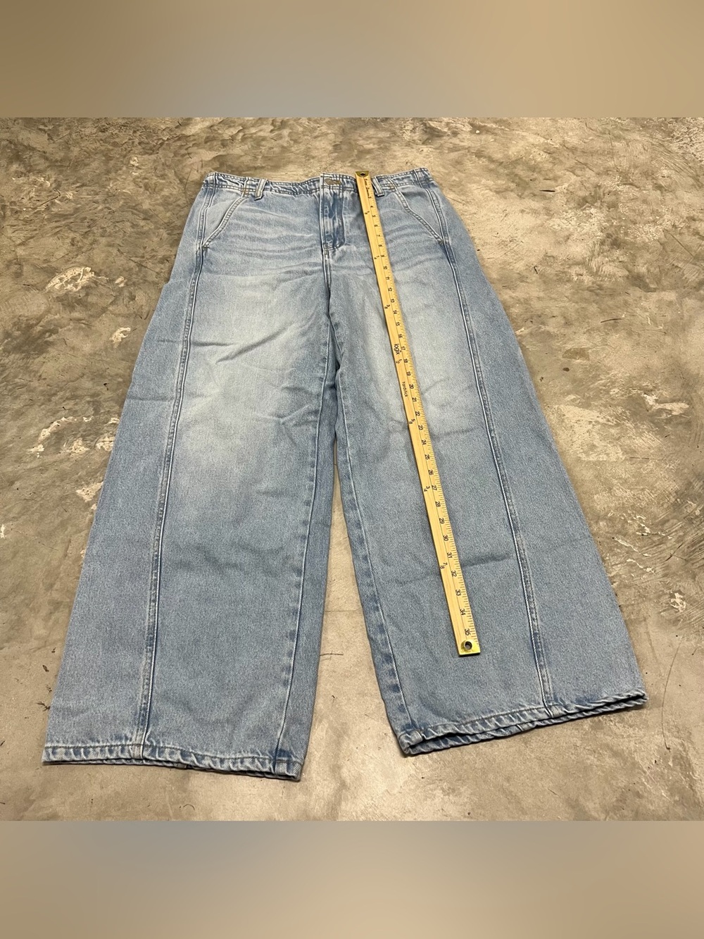 PILCRO The Adi Knit Jeans Women's Size 30x29 Blue Mid Anthropologie Wide Leg - Picture 2 of 11